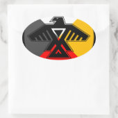 あにしなあべ四方雷鳥 楕円形シール (バッグ)