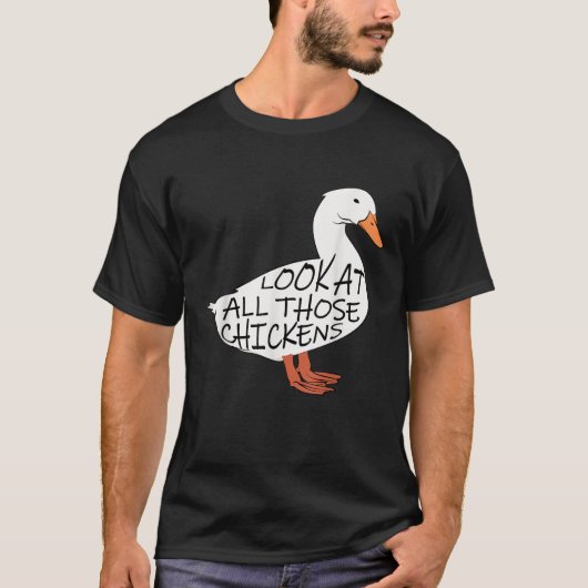 あのおもしろいチキンTシャツを見ろ Tシャツ (正面)