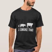 あのおもしろいBbq喫煙者シェフを吸う Tシャツ (正面)
