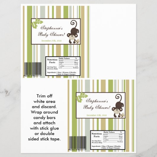 あのさ、2つのハーシェイズの大きなバー包装紙で、サルが動物園で遊んでるの見た? チラシ (正面)