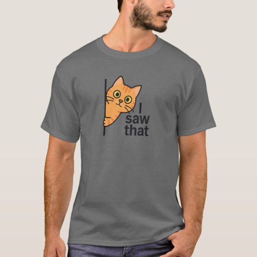 あのオレンジ色のタビー猫を見た Tシャツ (正面)