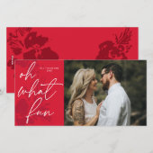 あのクリスマスツリーの真っ赤で明るい色って本当に楽しい シーズンカード (正面/裏面)