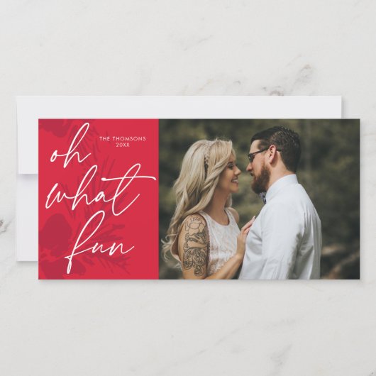 あのクリスマスツリーの真っ赤で明るい色って本当に楽しい シーズンカード (正面)