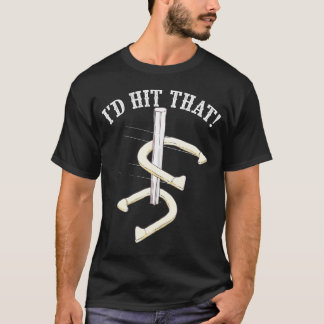 あのクール馬蹄球の投げおもしろい手に当たろう Tシャツ