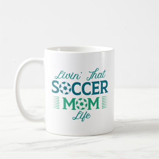 あのサッカーのママの人生を生きる コーヒーマグカップ (左)