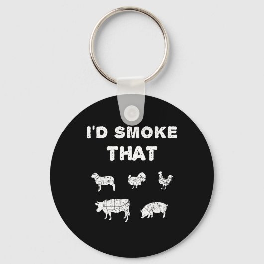 あのシェフSmoker Bbq Gift Tee Culinary Cを吸う キーホルダー (正面)