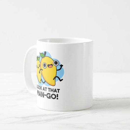 あのマンゴーのフルーツパおもしろいンを見て コーヒーマグカップ (正面左)