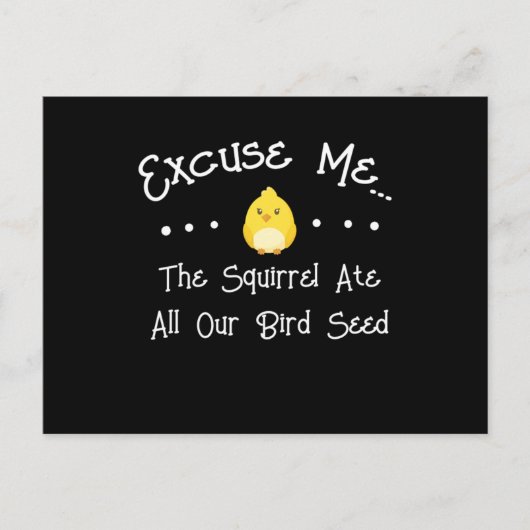 あのリス食べが野鳥好きだから ポストカード (正面)