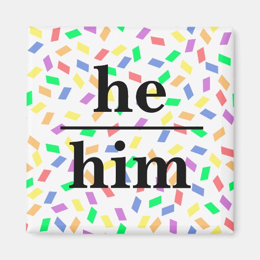 あの人はパステルレインボーで代名詞を振る マグネット (正面)