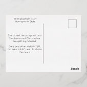 「あの人はYesって!」 婚約発表葉書 箔招待状ポストカード (裏面)