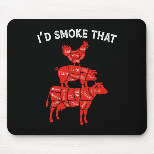 あの喫煙バーベキューBbq恋人グリルを吸う マウスパッド (正面)