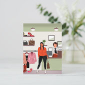 あの女 | カジュアルで色とりどりの日常デザイン ポストカード (スタンド正面)