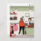 あの女 | カジュアルで色とりどりの日常デザイン ポストカード (正面/裏面)