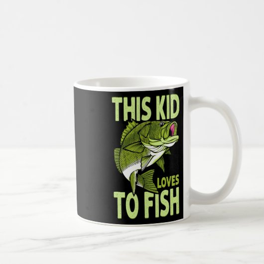 あの子は魚が好きだ魚釣り コーヒーマグカップ (右)