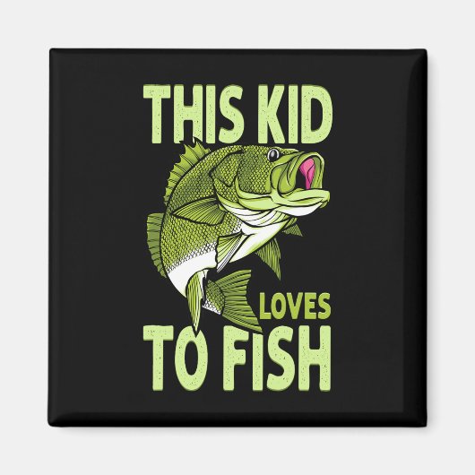 あの子は魚が好きだ魚釣り マグネット (正面)
