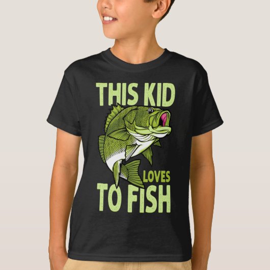 あの子は魚が好きだ魚釣り Tシャツ (正面)