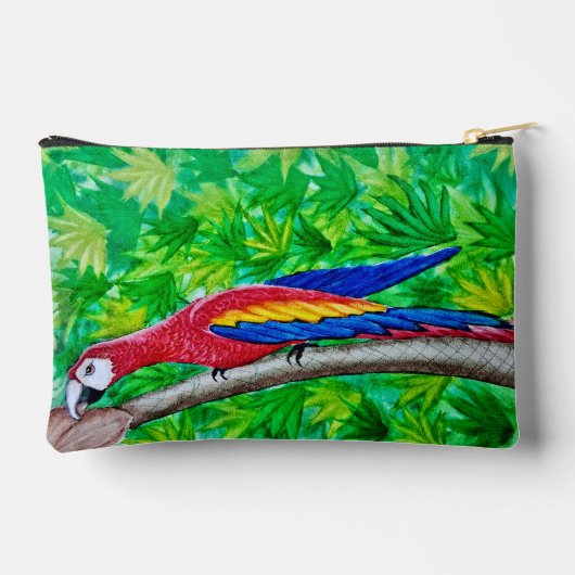 あの木に深紅のマカオが！ アクセサリーポーチ (裏面)