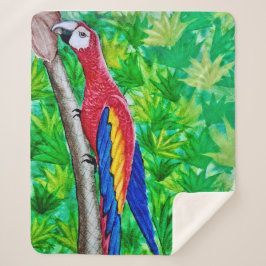 あの木に深紅のマカオが！ シェルパブランケット