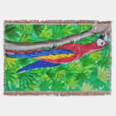 あの木に深紅のマカオが！ スローブランケット (正面)