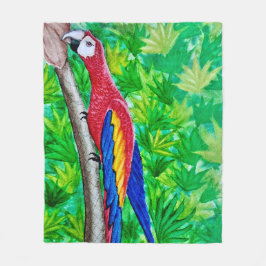 あの木に深紅のマカオが！ フリースブランケット