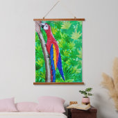 あの木に深紅のマカオが! 吊り下げ型タペストリー (寝室)