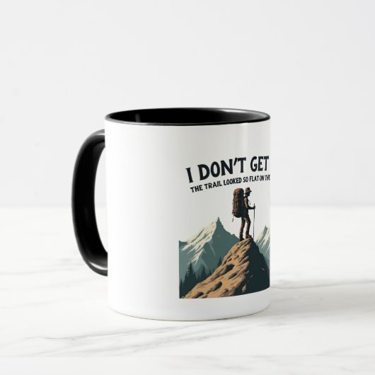 あの歩道がこんなに平らなハイキングに見えるとは思えない マグカップ (正面左)