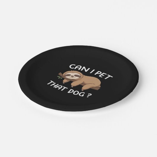 あの犬のナマケモノおもしろいを飼ってもいい動物愛好家 ペーパープレート (アングル)