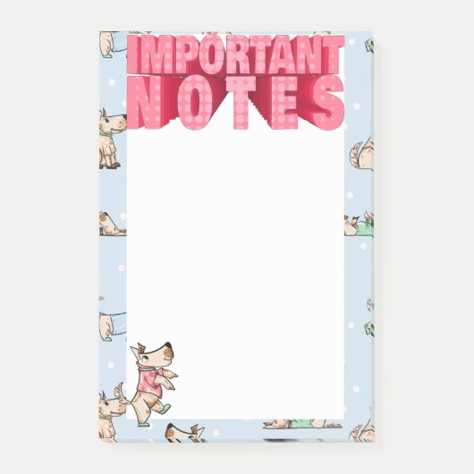 あの犬の生活の大切なノート青のパターン ポストイット (正面)