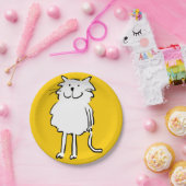 あの猫漫画。黄色いプレート ペーパープレート (パーティー)