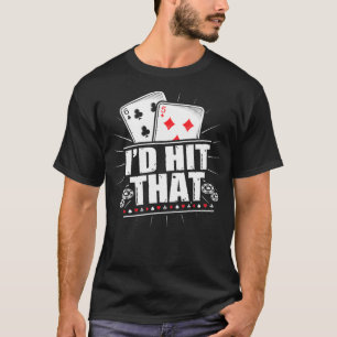 あの賭博ブラックジャックおもしろいトランプのポーカー Tシャツ