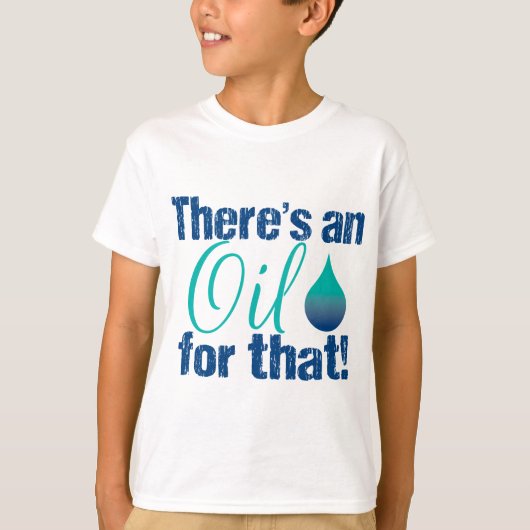 あの青いティール（緑がかった色）に油がある Tシャツ (正面)