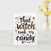 あの魔女が私のキャンディを奪った タイポグラフィ カード (黄色い花)