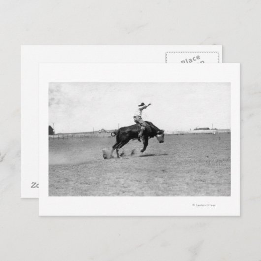 あばら牛に乗るカウボーイ ポストカード (正面/裏面)
