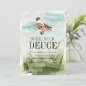 あひるあひるデュース 水彩の少年 2歳の誕生日 招待状 (スタンド正面)