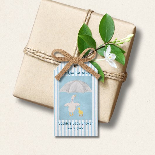 『あひるちゃんが生まれるよ』という絵本風のベビーシャワーのお祝い ギフトタグ
