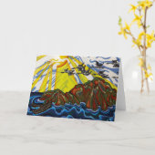 あひるのグリーティングカード カード (黄色い花)