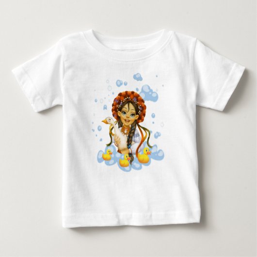 あひるの女の子 ベビーTシャツ (正面)