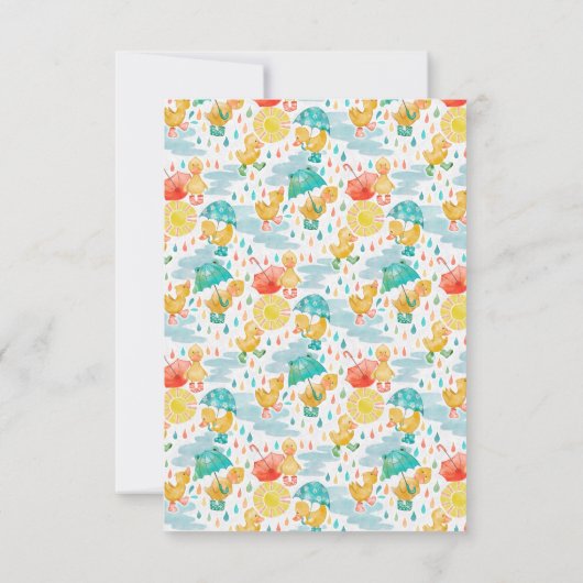 あひるの赤ちゃんがやってくる!お招き状 招待状 (裏面)