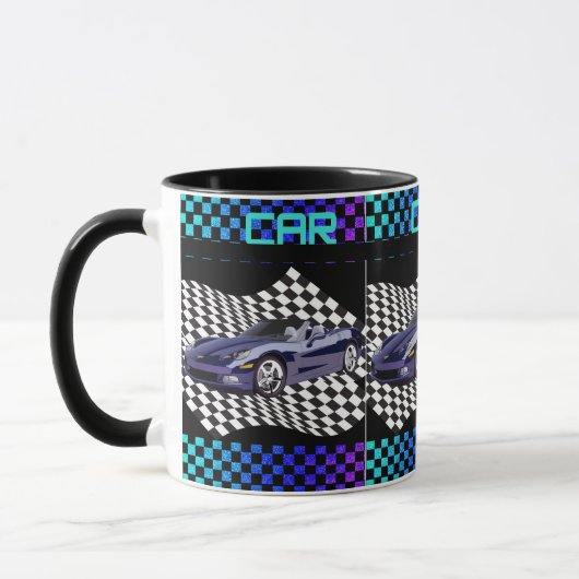 あふれるスポーツカー マグカップ (左)