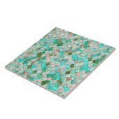 あぶなっかしい水彩画のミントの緑のグリッターの人魚のスケール タイル (側面)