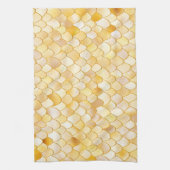 あぶなっかしい水彩画の金ゴールドのグリッターの金属の人魚のスケール キッチンタオル (縦)