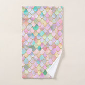 あぶなっかしく粋な虹の女の子の金属の人魚のスケール バスタオルセット (ハンドタオル)