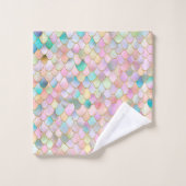 あぶなっかしく粋な虹の女の子の金属の人魚のスケール バスタオルセット (ウォッシュタオル)