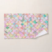 あぶなっかしく粋な虹の女の子の金属の人魚のスケール バスタオルセット (ハンドタオル)