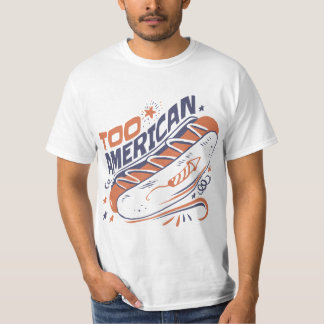 あまりにもアメリカンすぎる 7月4日のホットドッグ・ユーモアTシャツ Tシャツ