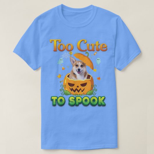 あまりにも可愛いウェルシュコーギー犬ハロウィーンかぼちゃ Tシャツ (デザイン正面)
