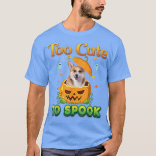 あまりにも可愛いウェルシュコーギー犬ハロウィーンかぼちゃ Tシャツ