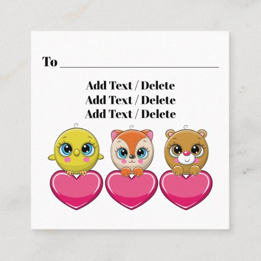 あまりにも可愛いテディベアありがとう/etc. – バックを参照！ スクエア名刺 (裏面)