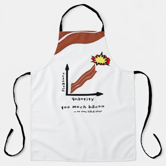 あまりにも多くのベーコンミームシェフ料理おもしろいベーコンユーモア エプロン (正面)