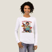 あまりにも多くの労働 – レトロフェミニストタイヤデザイン トライブレンドTシャツ (正面全体)